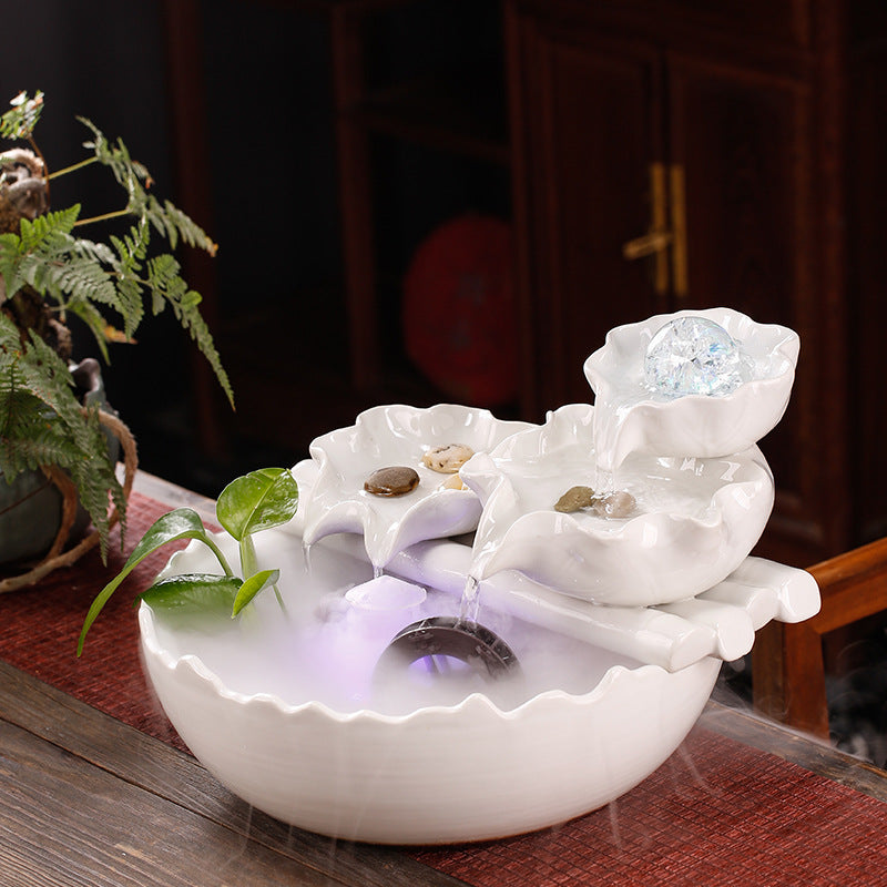 Flowing water attracts wealth and wealth ornaments home creative fountain landscape decoration desktop