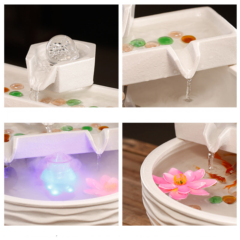 Flowing water attracts wealth, circulating water fish tank ornaments, office living room simple decorations, opening gifts and crafts