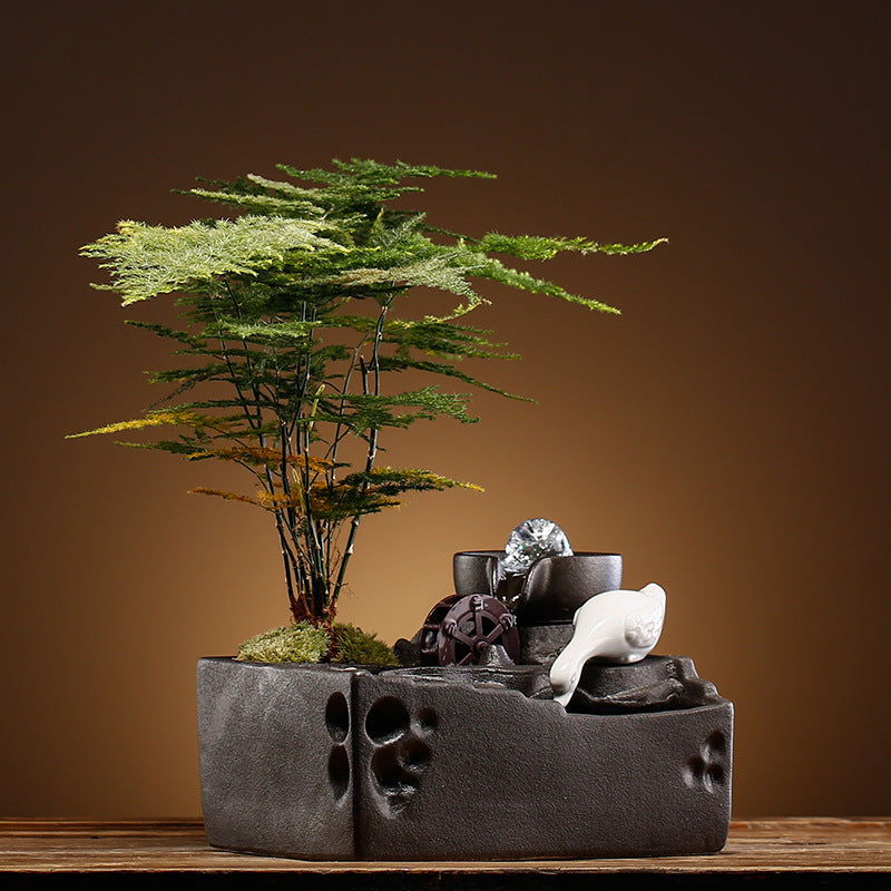 نافورة مياه صغيرة متدحرجة على شكل نقود وزينة