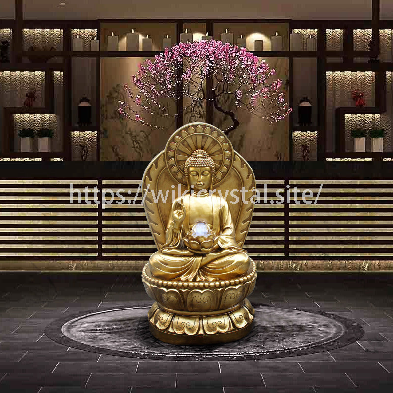 Creative Buddha statue fountain Buddha head flowing water ornaments entrance living room office restaurant humidifier home decoration