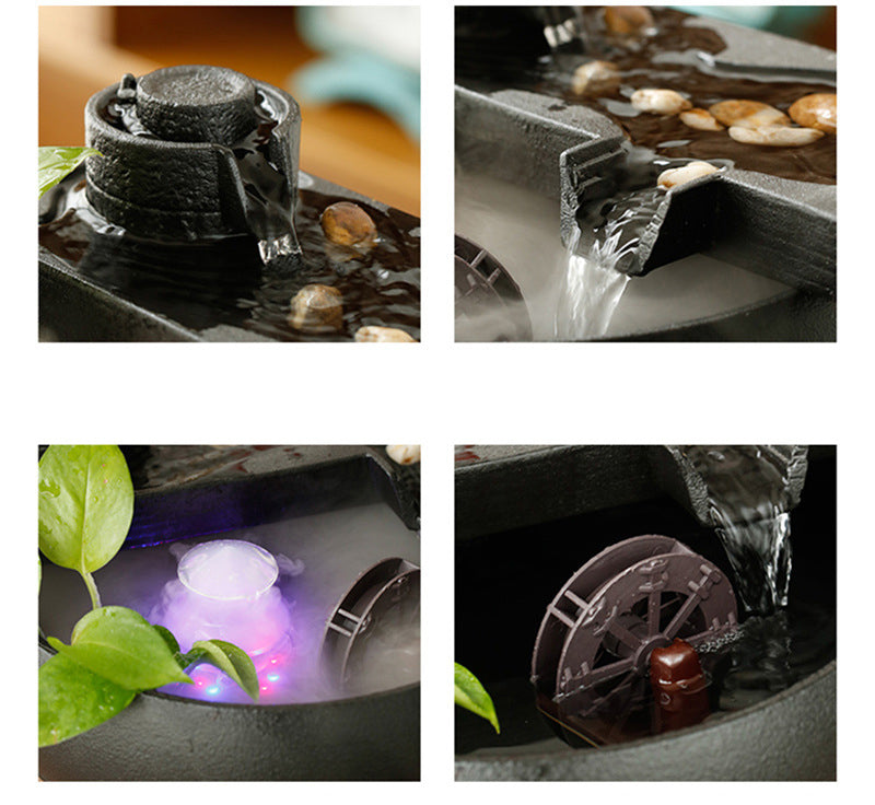 Mountain spring flowing water new Chinese style fortune-producing flowing water ornaments circulating water tea room living room office desktop