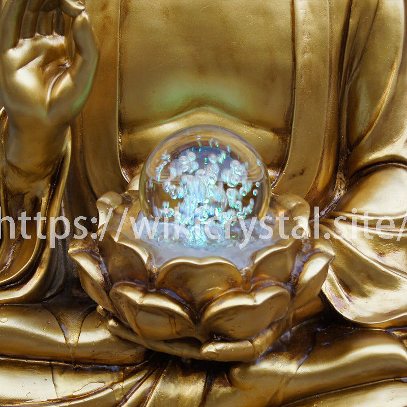 Creative Buddha statue fountain Buddha head flowing water ornaments entrance living room office restaurant humidifier home decoration