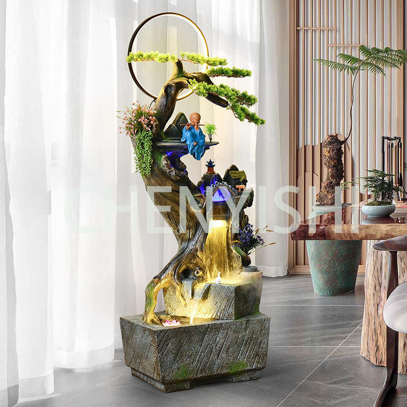 CHENYISHI Large Pastoral Rockery Flowing Water Fountain Decorative Ornaments Balcony Fish Pond Living Room Landscaping Indoor