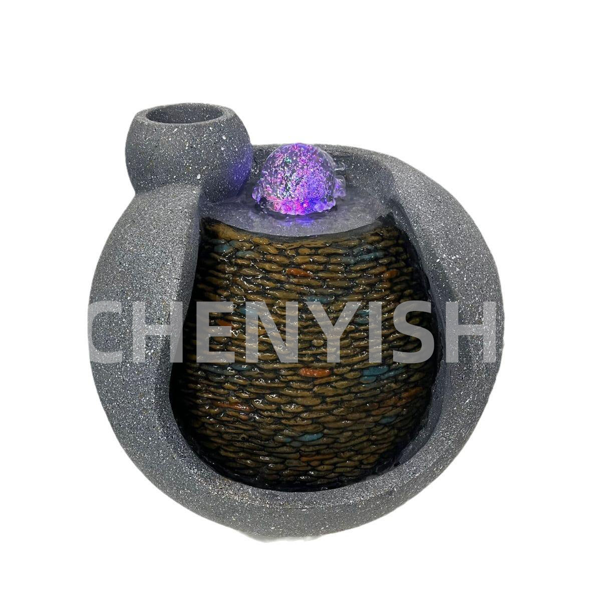 CHENYISHI Modern Simple Home Office Desk Circulating Water Stone Mortar Fish Tank Running Water Ornaments Bonsai Decoration