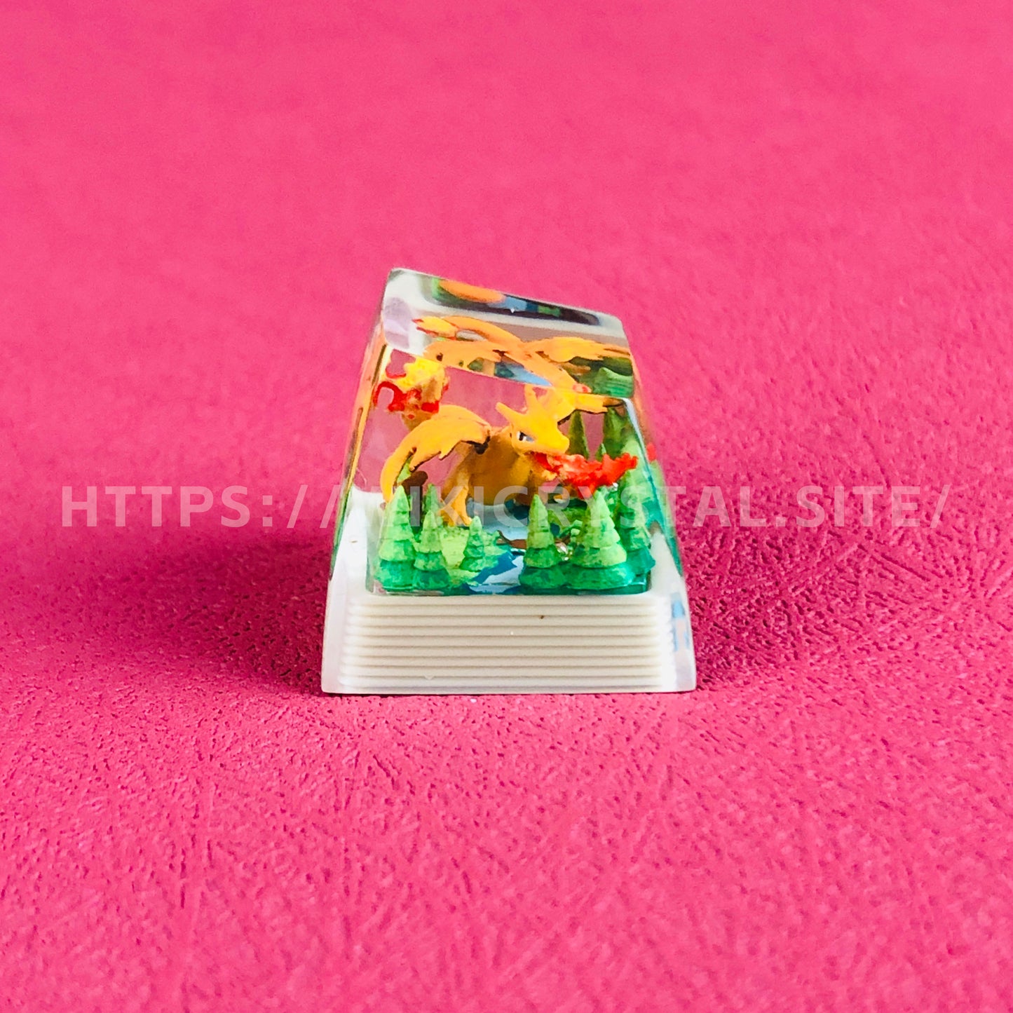 Pokémon Charizard custom 1U keycap Pokemon keycap liquefied keycap artisan keycap anime cherry MX keycap yellow keycap