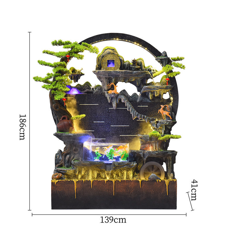 Water curtain wall flowing water wall screen fish tank fountain ornaments