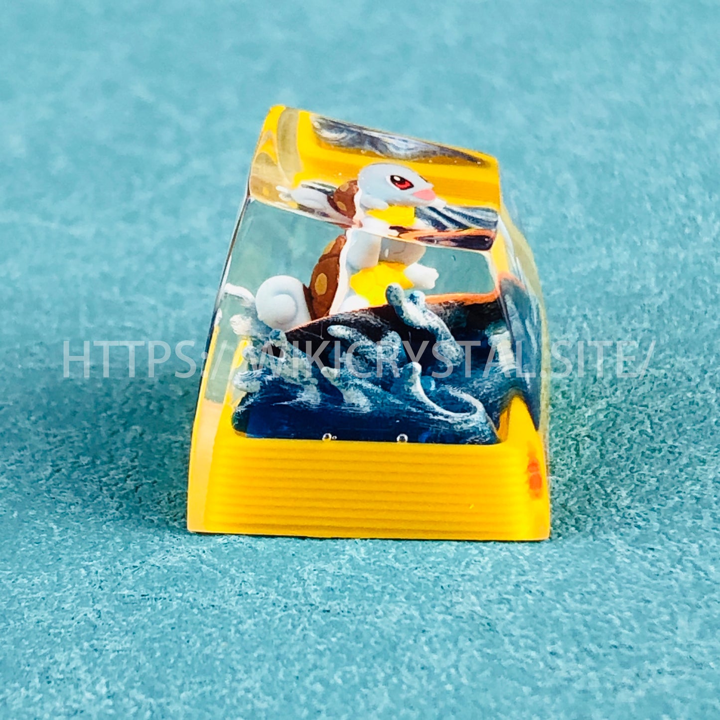 Pokemon Squirtle Custom 1U Keycap Pokemon Keycap Liquidate Keycap Artisan Keycap Anime Cherry MX Keycap, Yellow Keycap