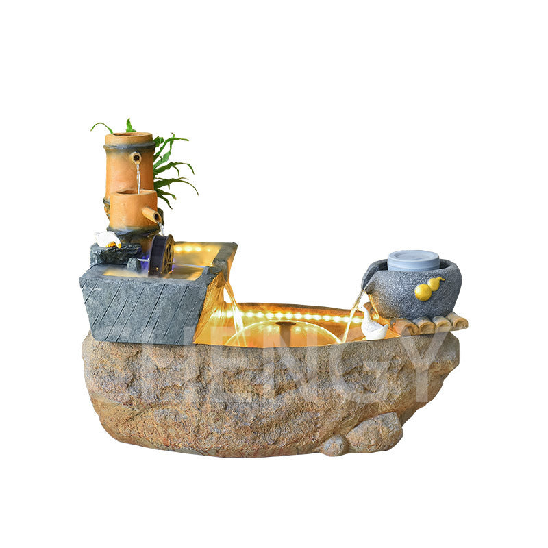 Pastoral flowing water landscape