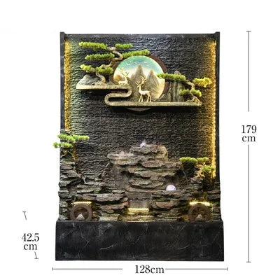 CHENYISHI 5.5 قدم حائط ستارة مائية صيني شاشة مياه متدفقة ديكور قاعة المدخل بهو شركة شلالات