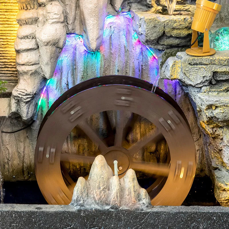 حائط ستارة مائي من الهوابط مع إضاءة ملونة، فندق فيلا على الطراز الصيني الجديد، منظر طبيعي من الراتينج من الأرض إلى السقف