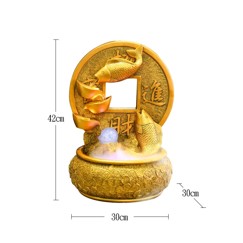 Fuentes de mesa con forma de árbol de dinero dorado, cascadas circulantes creativas, adornos de Feng Shui para sala de estar y escritorio de oficina