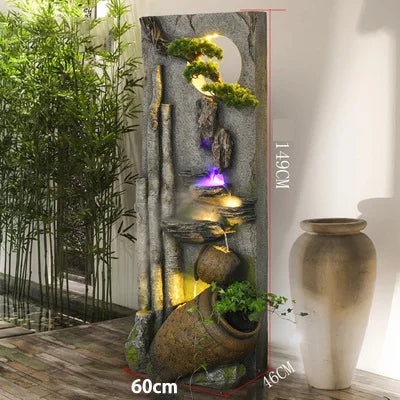 CHENYISHI حائط ستارة مياه صخرية كبيرة مزخرفة بنافورة مياه متدفقة وشاشة دخول ونافورة مياه وشلالات داخلية