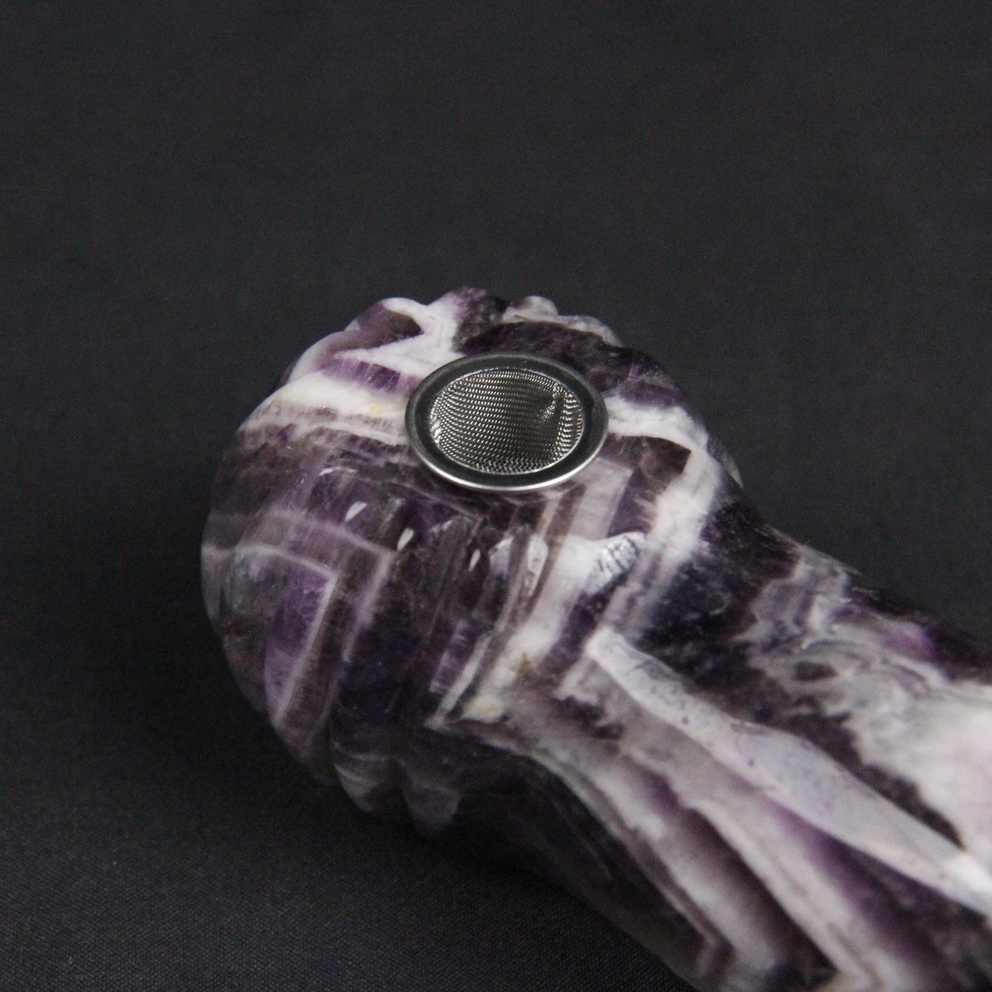 Pipa de fumar de fantasía con forma de genital de amatista