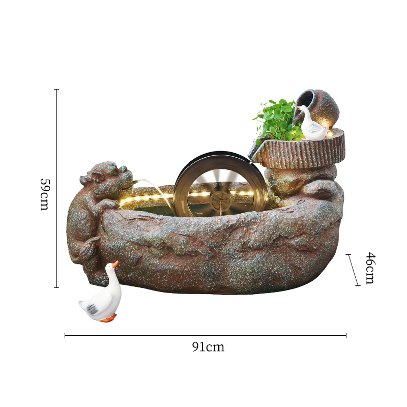 CHENYISHI Pastoral Flowing Water Ornaments Circulating Water Courtyard Balcony Clubhouse Decorations Rockery Water Fountain Landscape