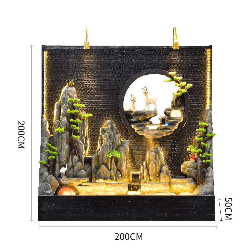CHENYISHI Large Water Curtain Wall Flowing Water Screen Partition Landscape Outdoor Courtyard Garden Yard Waterscape Home Decor