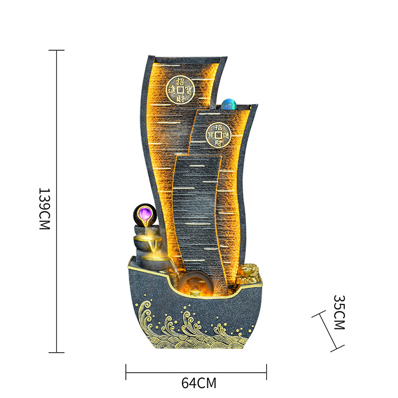 CHENYISHI Flowing Water Fortune Ornaments Circulating Fountain Feng Shui Wheel Living Room Furnishings Balcony Indoor Fountain