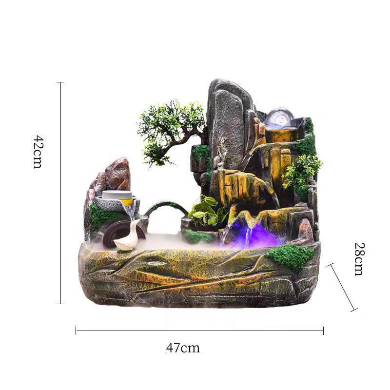 CHENYISHI Rockery Bonsai Living Room Indoor Landscape Fountain Flowing Water Wealth Ornaments Pastoral Fish Pond Gifts