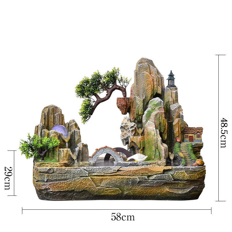 CHENYISHI Rockery Flowing Water Wealth-generating Ornaments Fengshui Wheel Fountain Living Room Entrance Office Decorative Furnished