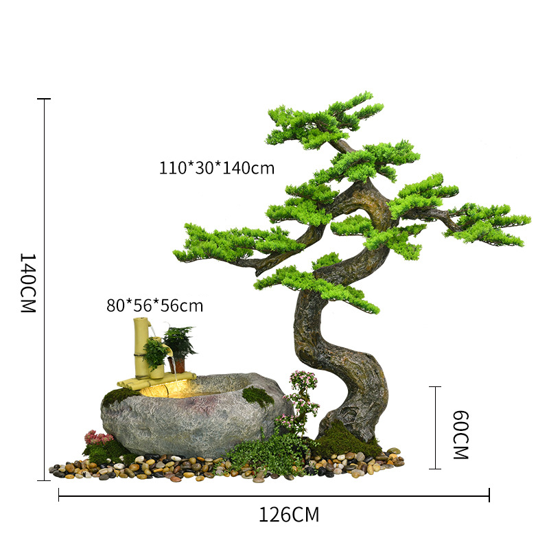 CHENYISHI Japanese Zen Garden Pastoral Courtyard Landscaping Layout Home Garden Balcony Terrace Water Fountain