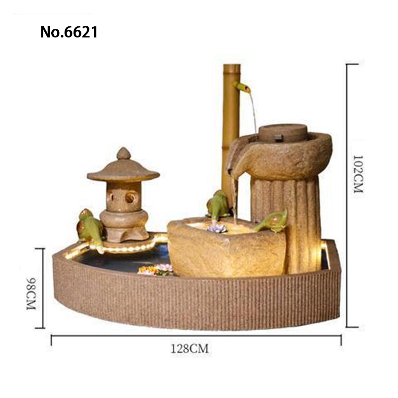CHENYISHI Pastoral Japanese Water Fountain Sandstone Yard Landscape Courtyard Fish Pond Flowing Water Ornaments Rockery Fountain