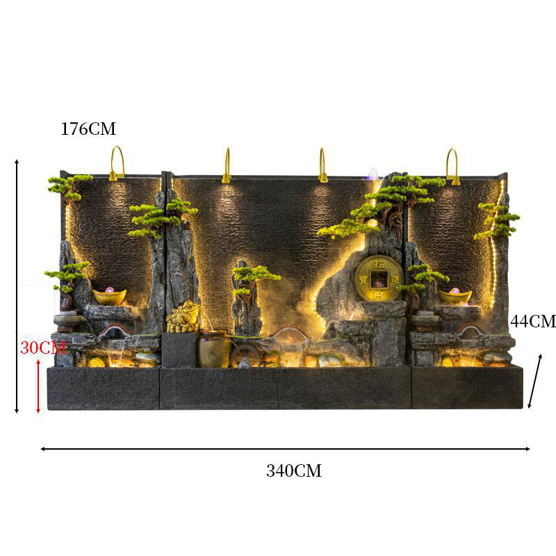 CHENYISHI Water Curtain Wall Rockery Flowing Water Fountain Landscape Water Feature Wall Wealth-promoting Ornaments Home Decor