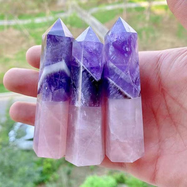 ¿VENTA CALIENTE? Cuarzo rosa natural, cuarzo transparente y obelisco de amatista