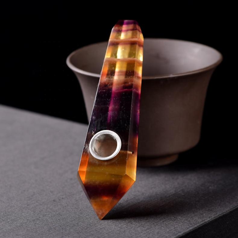 غليون فلوريت أصفر طبيعي