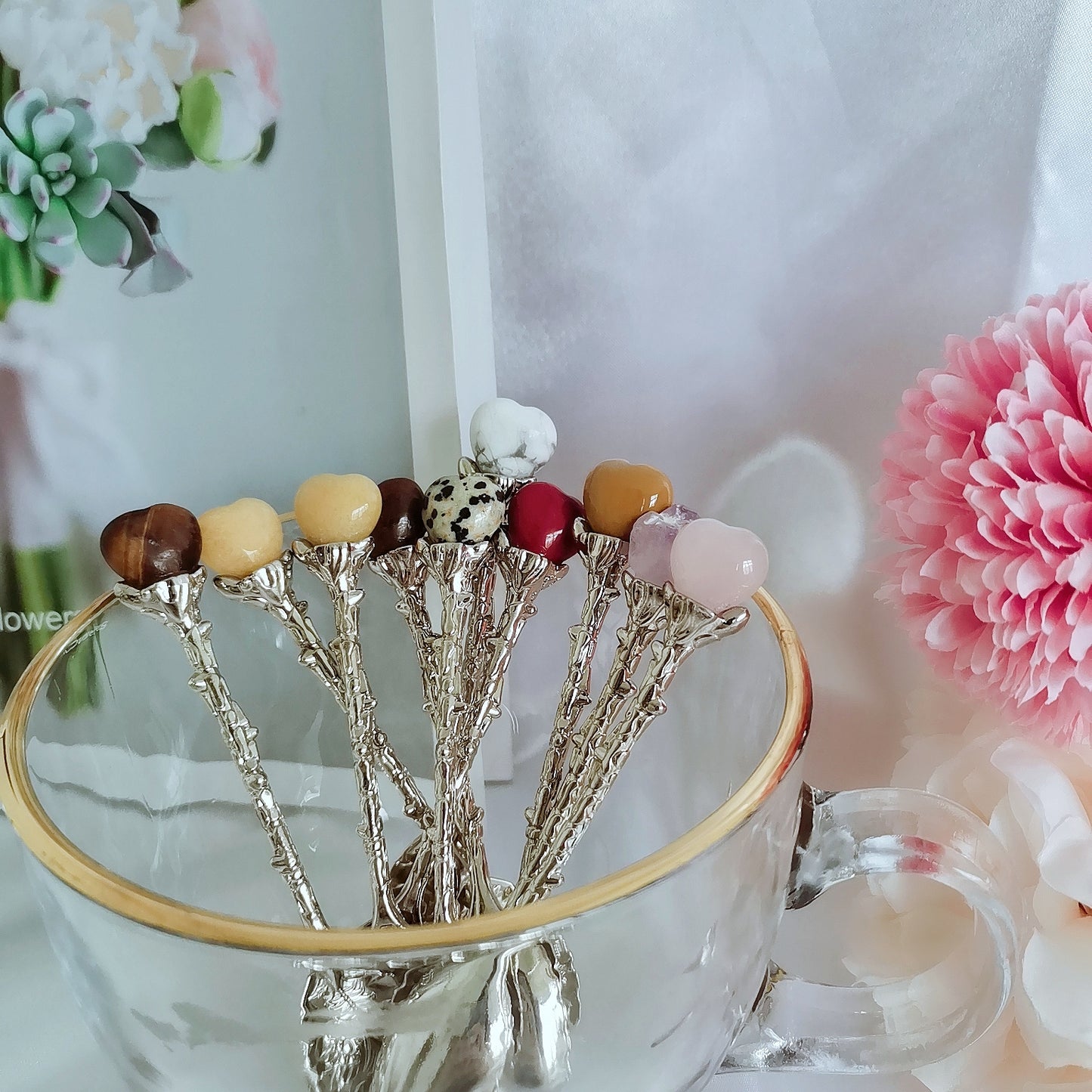 Cuchara de aleación antigua de cristal retro, cuchara para café, té, postre, helado, cuchara decorativa