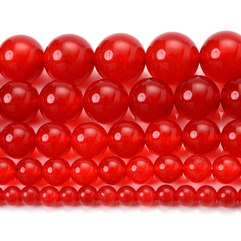 Red Color Chalcedony Jades Bead for Jewelry Making