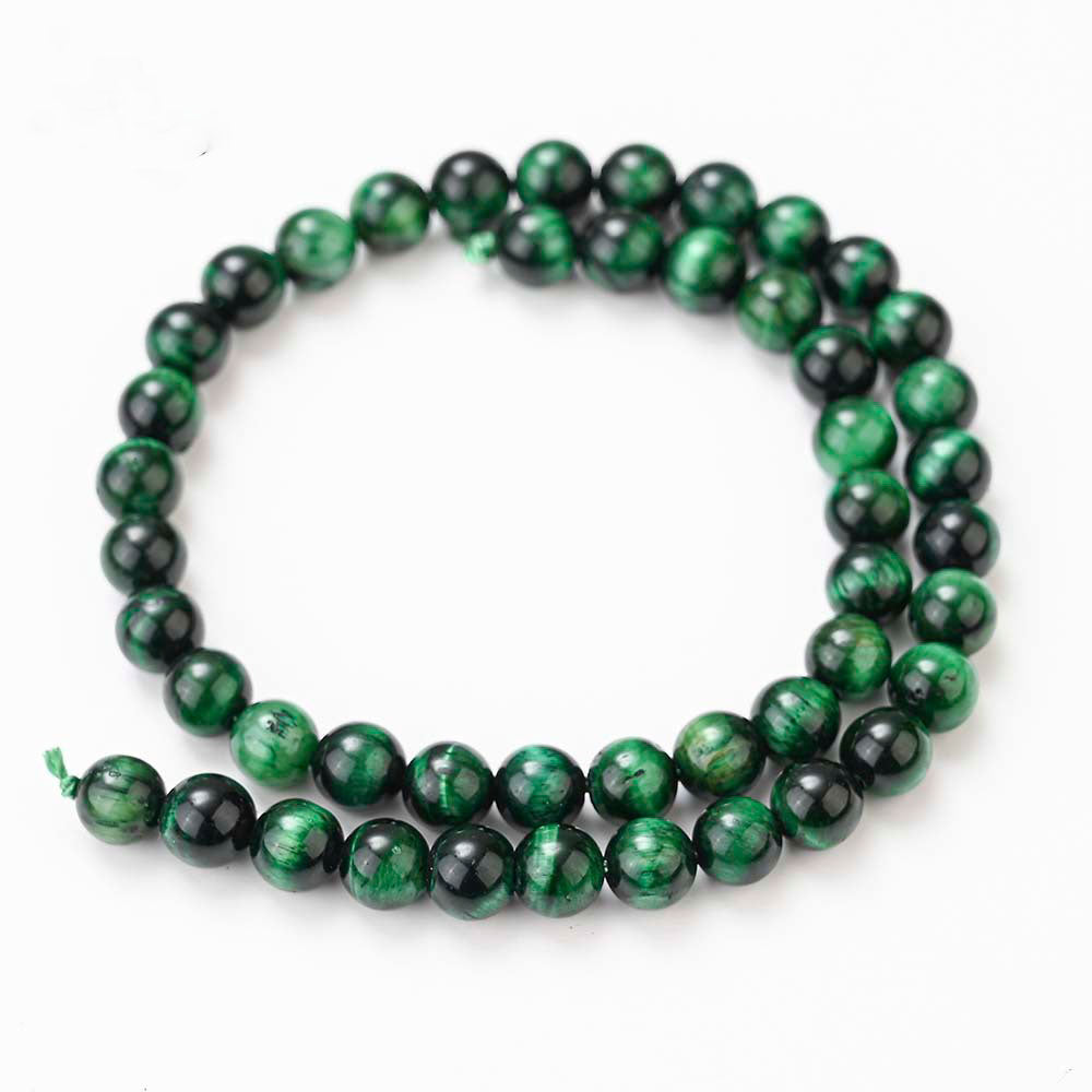 Green Tiger Eye Beads Smooth for Jewelry Making