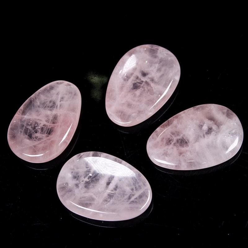 Natural Rose Quartz Crystal Tumbled Stone For Thumb Massage