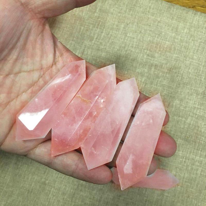 Natural Rose QuartzTower Crystal Double Point