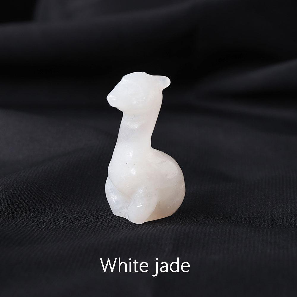 4cm Carved Craft Alpaca Crystal Sculpture Gemstone Alpaca
