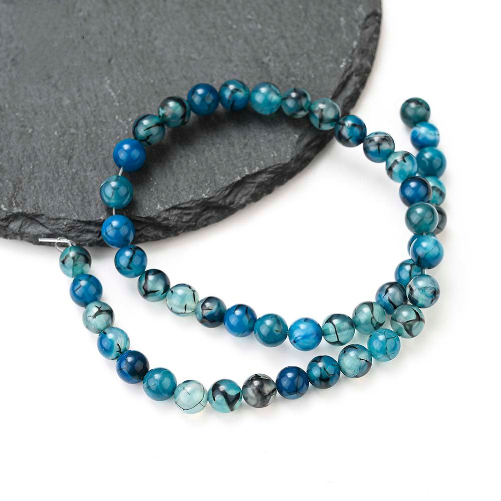Blue Dragon Veins Agate Beads For Jewelry Making