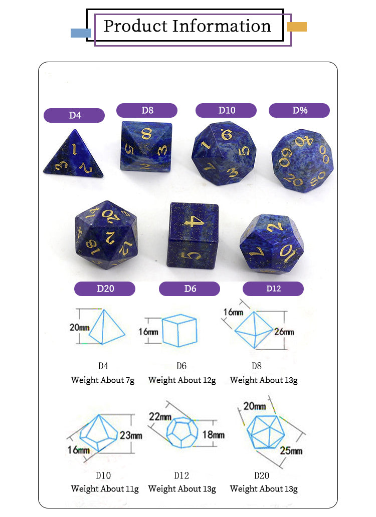 Gemstone Dice Set RPG Game DND Game Dice