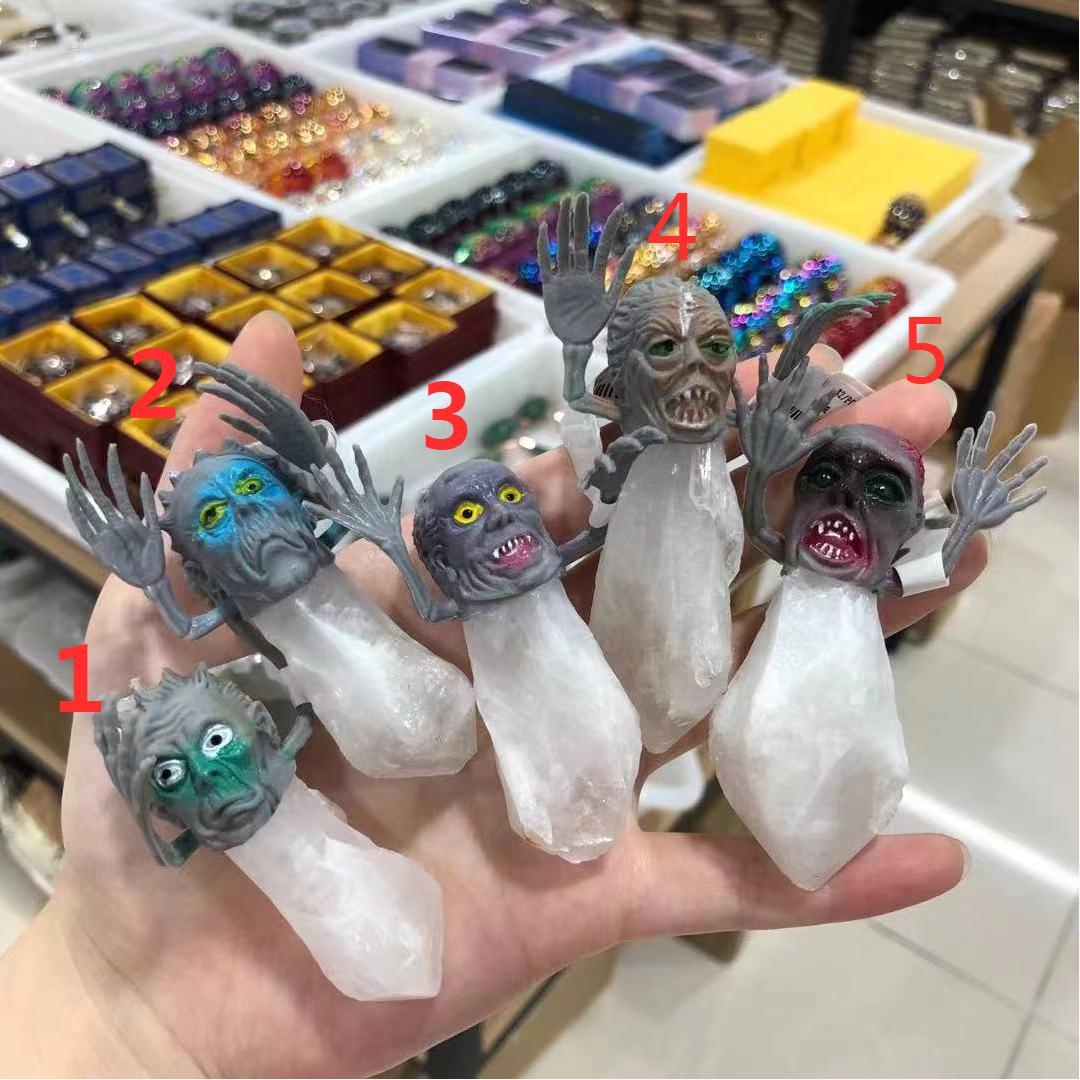 Clear Quartz With Funny Expressions