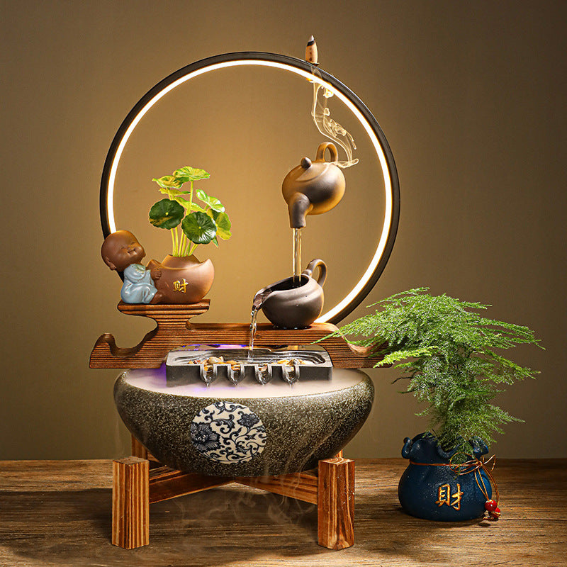 Wealth-promoting creative wealth-promoting water ornaments circulating water fountain landscape office living room porch decorations