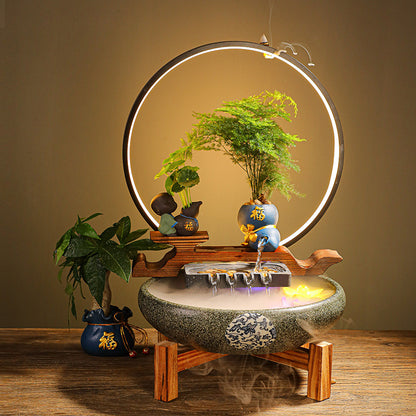 Wealth-promoting creative wealth-promoting water ornaments circulating water fountain landscape office living room porch decorations