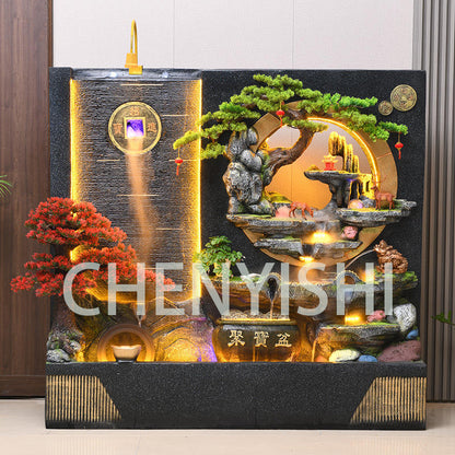 CHENYISHI Large Water Curtain Wall Rockery Flowing Water Fountain Decoration Living Room Office Courtyard Villa Fortune Lucky Ornaments