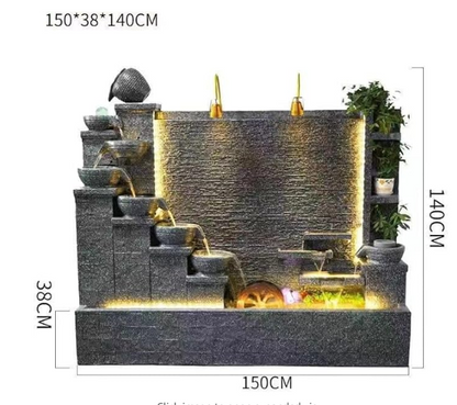 Fuente de cascada para exteriores de 6,56 pies, decoración para jardín, casa, villa, regalo de lujo, cascada grande, venta al por mayor de fábrica 