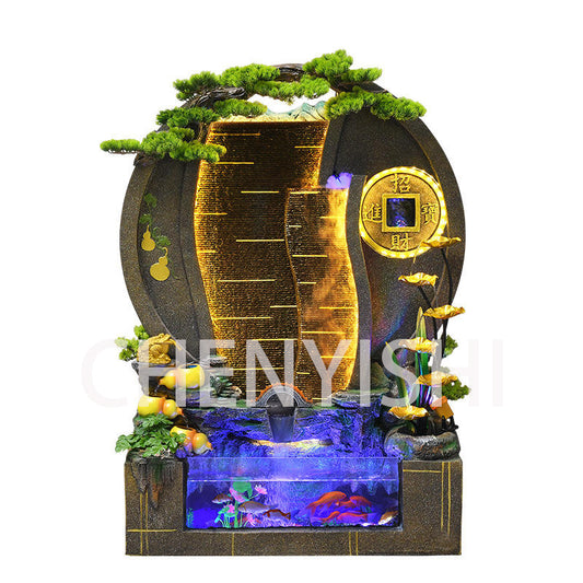 CHENYISHI Large Water Curtain Wall Rockery Flowing Water Fountain Decoration Living Room Office Courtyard Villa Fortune Feng Shui Wheel