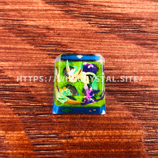 Pokemon Leafeon Custom 1U Keycaps Pokemon Keycap Liquidate keycap Artisan Keycap Anime Cherry MX Keycaps