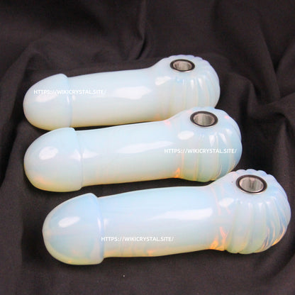 opalite crystal phallic pipe