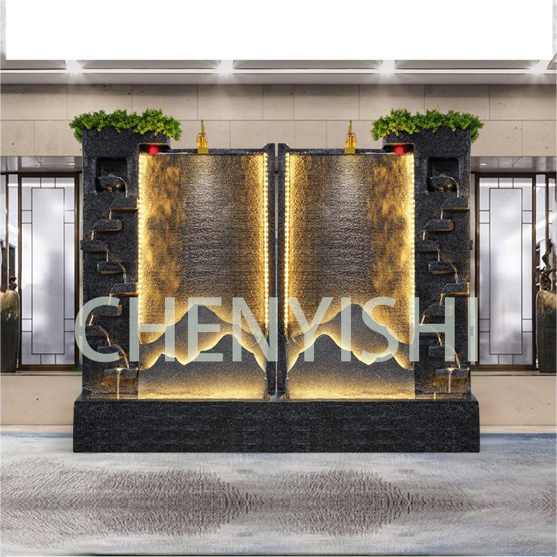 CHENYISHI Fuente de agua para exteriores, estilo retro de mediados de siglo, para jardín, cascada, fuente de cemento, decoración para vestíbulo de casa, jardín zen, fuente de lujo 