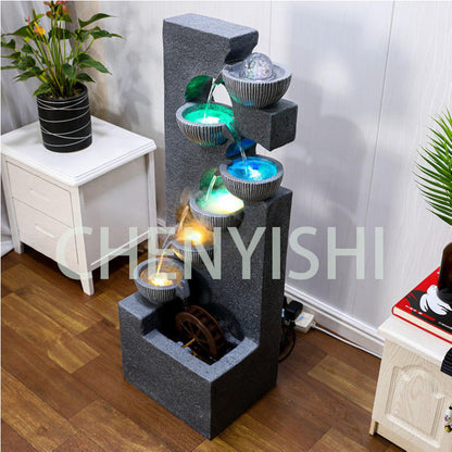 CHENYISHI Trendy Feng Shui Flowing Water Fountain Creative Wealth-generating Humidifier Living Room Entrance Home Decoration