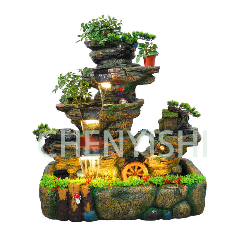 CHENYISHI Rockery Flowing Water Fountain Fish Pond Landscaping Ornaments Indoor Living Room Balcony Lucky Flow Circulation Water Fountain