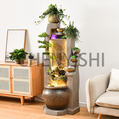 CHENYISHI Retro Floor Decor Handmade Water Fountain For Living Room Hotel Lobby Shop Lucky Feng Shui Decoration Wealth-generating