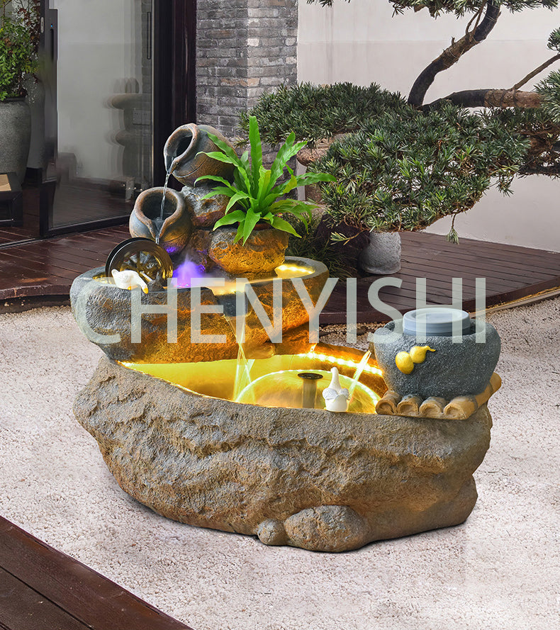 CHENYISHI Pastoral Feng Shui Fish Pond Floor Yard Water Fountain Outstanding Handmade Yard Villa Home Decoration