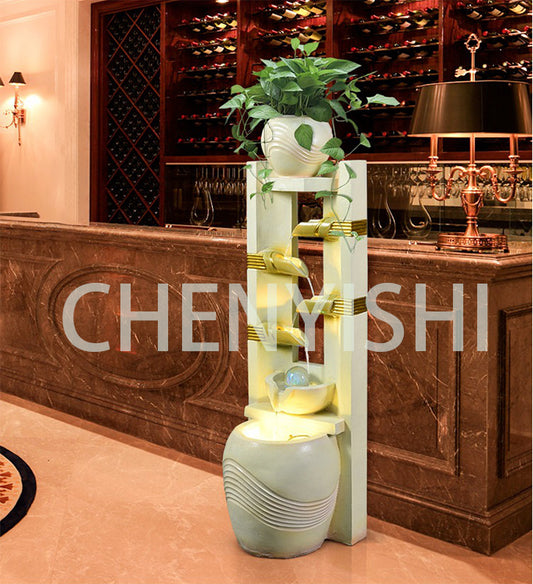 CHENYISHI European Rockery Fountain Flowing Water Resin Floor-standing Lucky Ornaments Living Room Entrance Water Feature Office Interior