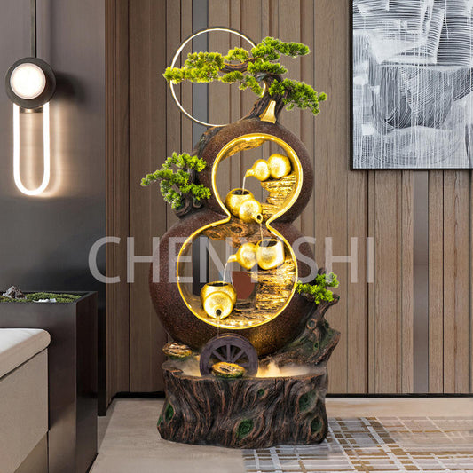 CHNEYISHI Gourd Flowing Water Ornaments To Attract Wealth Office Living Room Feng Shui Rockery Water Landscape High-end National Style